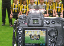 Du auf dem Mannschaftsfoto