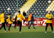 Training auf beheiztem Rasen