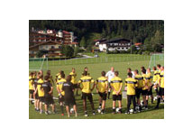 Ankunft am Walchsee: Gute Stimmung und ein Sandsack