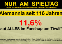 11,6% auf Fanartikel