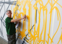 Fanklub-Kunst im Stadionumlauf