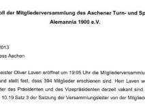 Protokoll der Mitgliederversammlung